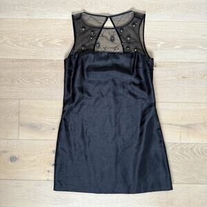 Pearl Georgina Chapman of Marchesa Embellished Dress black LBD New Size 6